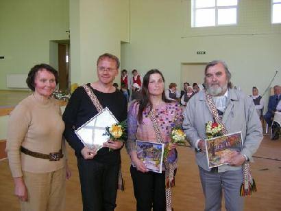 Karolio Širvinsko vardo premijos steigėja Aldona Širvinskienė, premijos laureatai Romas Varevičius, Irena Petrauskaitė, Algirdas Gogelis.