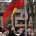 Valstybės vėliavą kėlė Anykščių kultūros sostinės 2012 ambasadorius Mindaugas Nefas. JOno JUNEVIČIAUS nuotr.