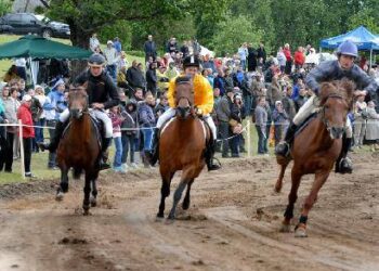 Niūronių hipodromo trasoje lenktyniavo eiklieji žirgai... Jono JUNEVIČIAUS nuotr.