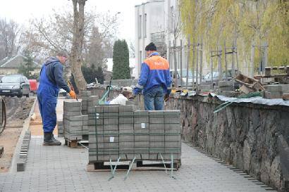 Statybų aikštelė miesto centre