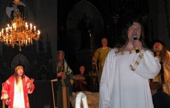 Vytautas Germanavičius, 2005-ųjų ir 2006-ųjų gruodį Kalėdų spektakliuose bažnyčioje įspūdingai suvaidinęs pagrindinius vaidmenis. T. Kontrimavičiaus nuotraukos.