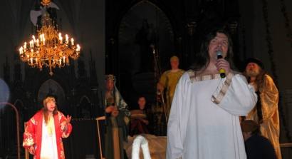 Vytautas Germanavičius, 2005-ųjų ir 2006-ųjų gruodį Kalėdų spektakliuose bažnyčioje įspūdingai suvaidinęs pagrindinius vaidmenis. T. Kontrimavičiaus nuotraukos.