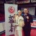 Lietuvos karate pirmenybių prizininkė Ugnė Vertelytė ir jos treneris Eugenijus Šilaika.