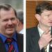 Ričardas Sargūnas (kairėje) balsavo už referendumo klausimo įtraukimą į darbotvarkę, o Sergejus Jovaiša - prieš.