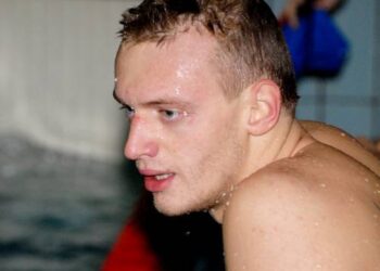 G. Titenis parveš į Anykščius Europos plaukimo čempionato bronzos medalį. Beje, prieš penkis metus bronzą jis parsivežė iš Romoje vykusių Pasaulio plaukimo pirmenybių. .Autoriaus nuotr.