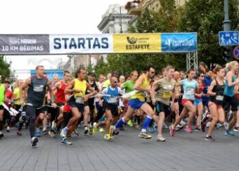 Pirmasis startas – 9 ryto 10 km. bėgimas. Autoriaus nuotr.
