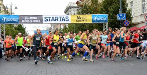 Pirmasis startas – 9 ryto 10 km. bėgimas. Autoriaus nuotr.