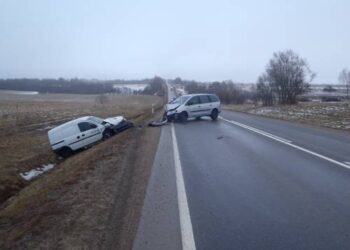 Avarija ties Staškūniškiu... Anykščių rajono policijos komisariato nuotr.