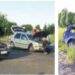 „Opelis“ sugebėjo visureigį „nuvaryti“ į griovį.Anykščių policijos komisariato nuotr.
