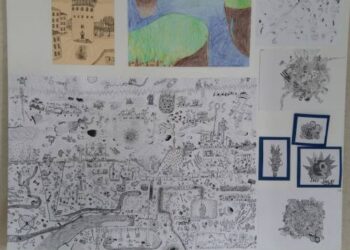Andriaus Petrausko piešimo maniera pasižymi dėmesiu detalėms.