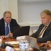 Savivaldybės administracijos direktorius Audronius Gališanka (kairėje) ir jo pavaduotojas Ramūnas Blazarėnas rado sprendimą, kaip sutaupyti lėšas, už miesto priežiūrą mokamas UAB "Anykščių komunalinis ūkis".