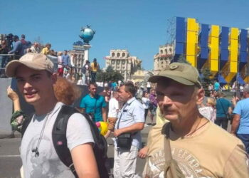 Denisas Saltanas su tėvu Grigoriju Saltanu.