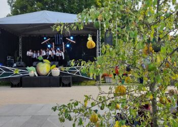 Prie Anykščių kultūros centro Troškūnų teatro studija „Mes“ parodė nuotaikingą spektaklį „Iš obuolių gyvenimo“.