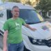 Mindaugas Kasperiūnas mikroautobusu su užrašu „Daiktai frontui“ Ukrainoje per karą lankėsi 46 kartus