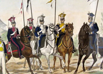 1-asis Kongresinės Lenkijos ulonų pulkas, 1830–1831 metų sukilimo metu.  Dailininkas K. Kozłowski, 1886.