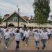 Šokių akimirka iš linijinių šokių festivalio „Draugystės tiltas 2025“.