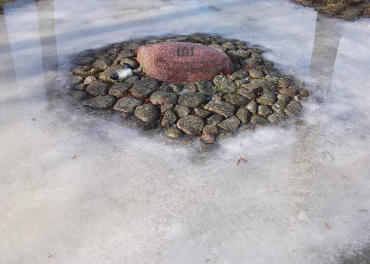 Paminklas Svėdasų partizanams miestelio aikštėje atvertas 2003 metų vasarą švenčiant 500 metų Svėdasų miestelio jubiliejų. Autoriaus nuotr.