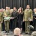 Koncerte pasirodė Lietuvos kariuomenės Vilniaus įgulos karininkų ramovės vyrų choras „Aidas" ir Anykščių choras „Šilelis". Laimo FERGIZO nuotraukos.