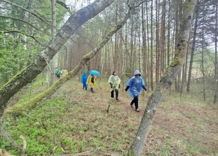 Surdegio–Raguvėlės keliu žygeiviai ėjo lyjant lietui, tačiau, žygio organizatorių teigimu, skundų nebuvo.